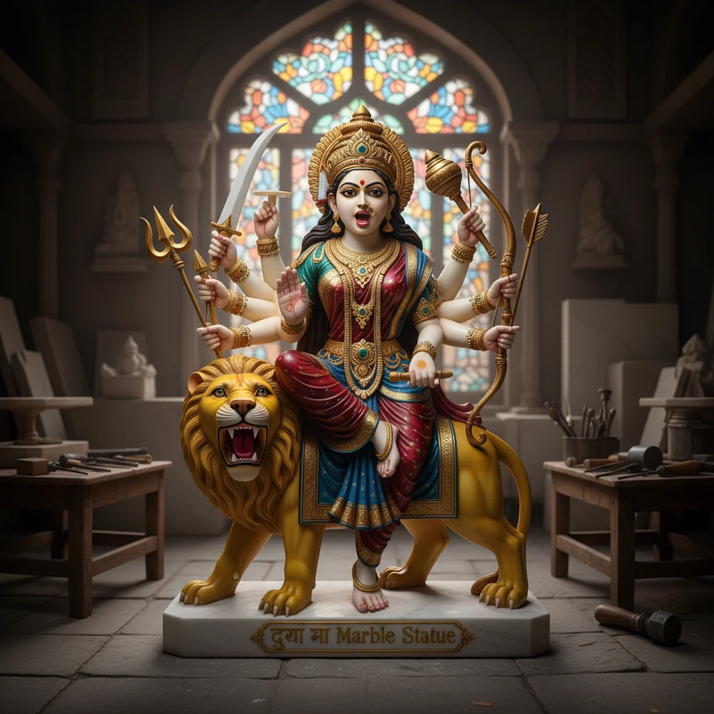 Durga Ma Marble Statue