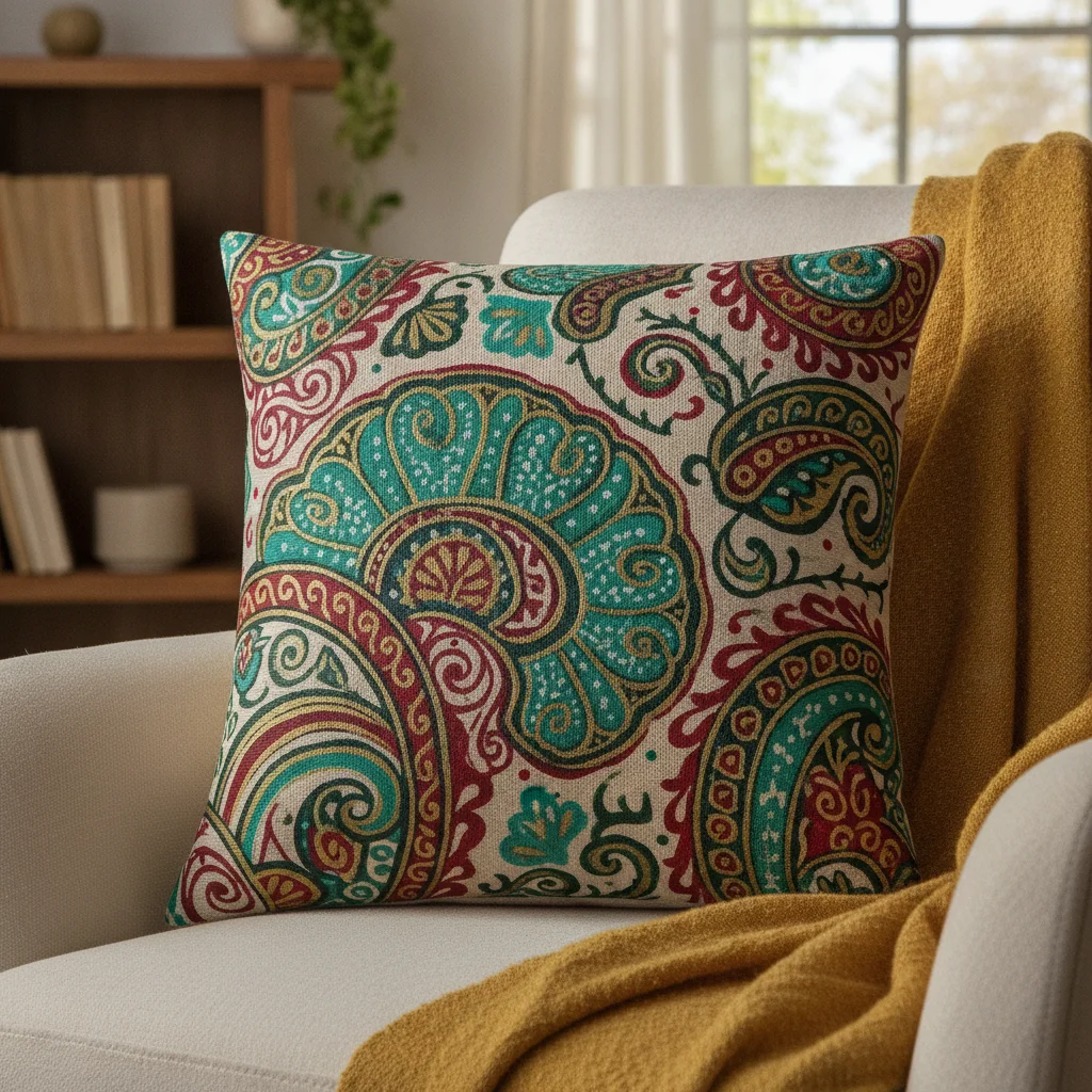 Hand-Painted Cushion Cover