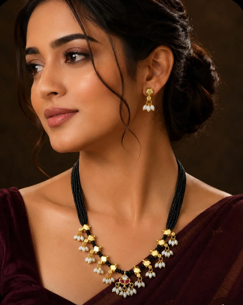 Black Beads with Pearls