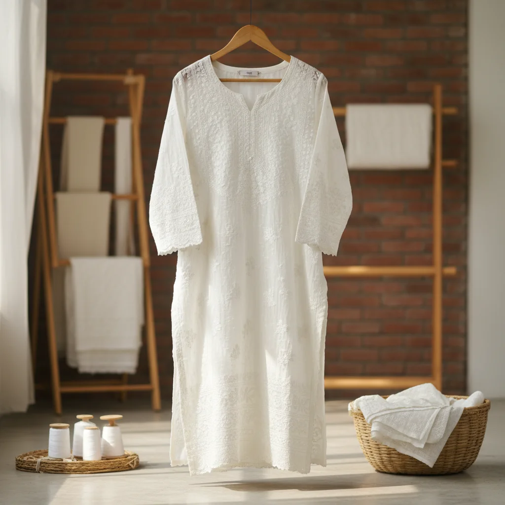 Chikan Work Kurti