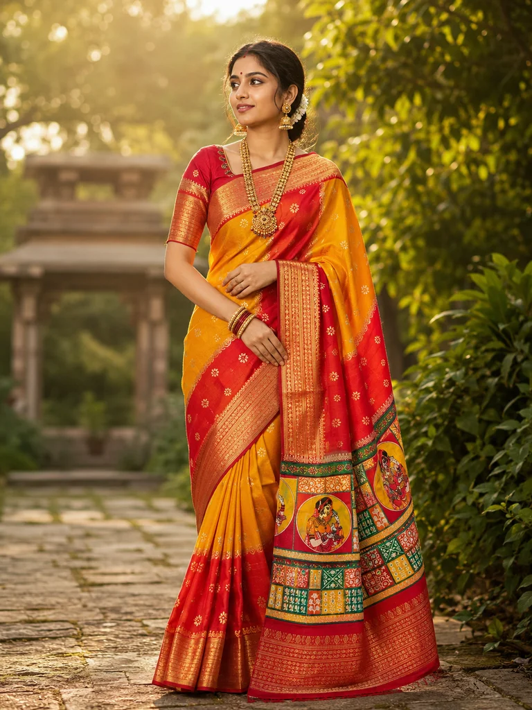 Dola Silk Saree with Zari Border