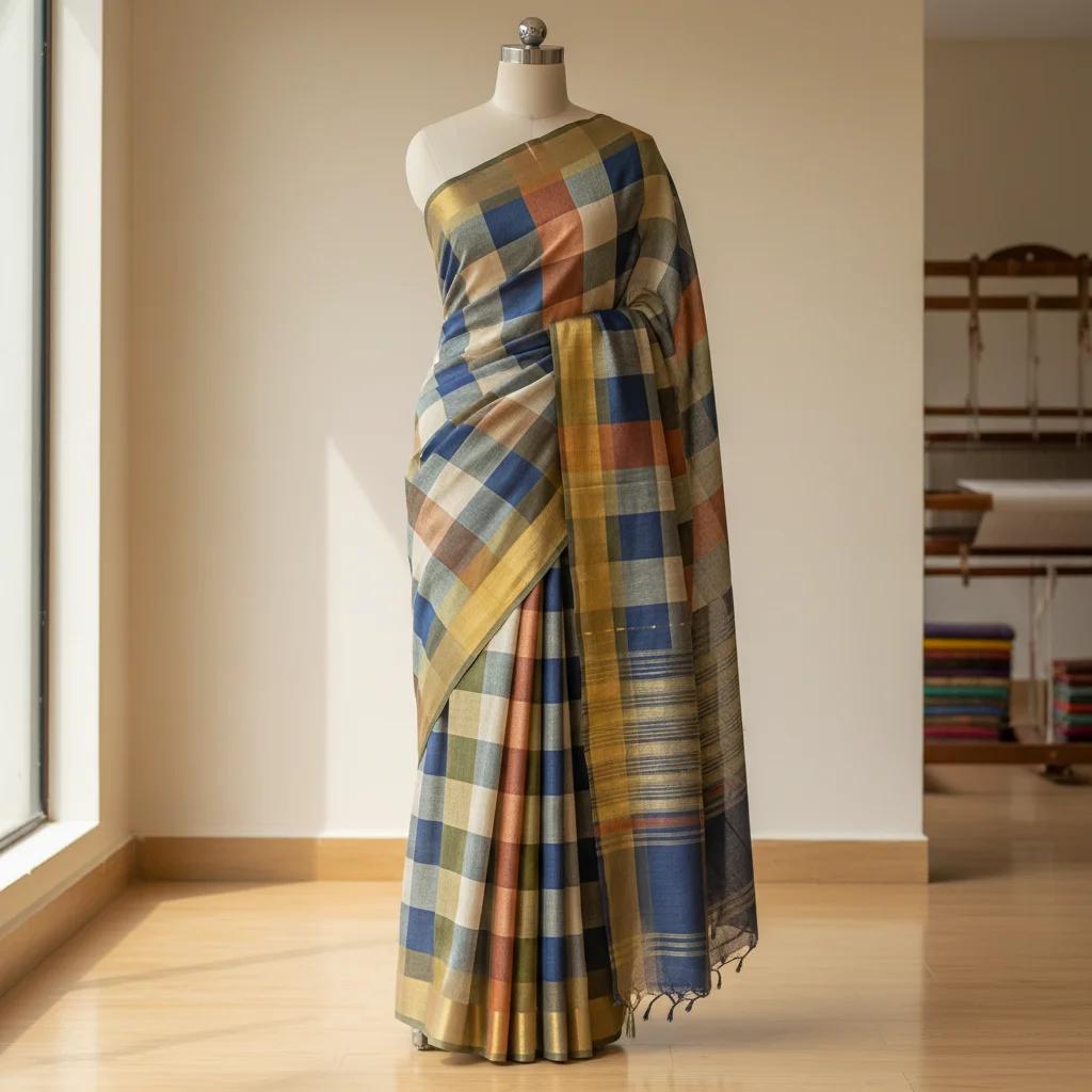 Cotton Saree - Checks Design