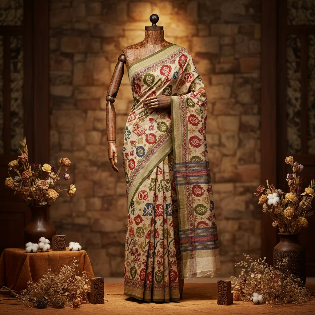 Cotton Saree - Ethnic Motifs