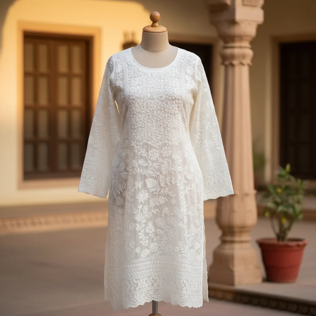 Chikan Work Kurti