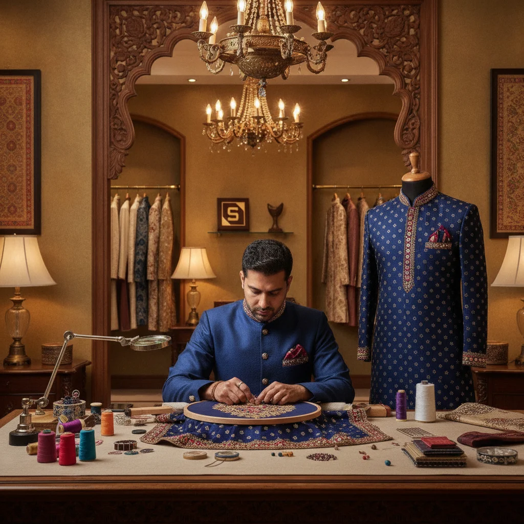 Festive wear kurta hand work for men