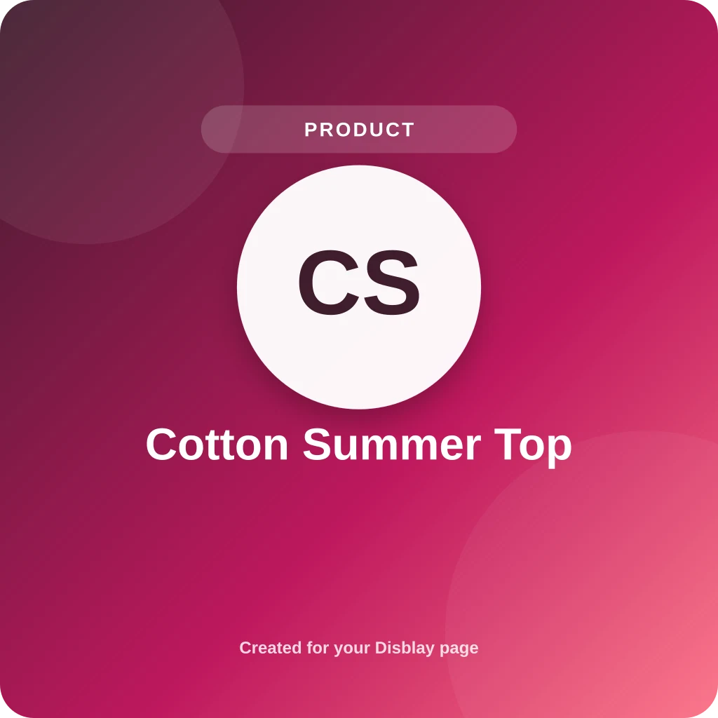 Cotton Summer Top