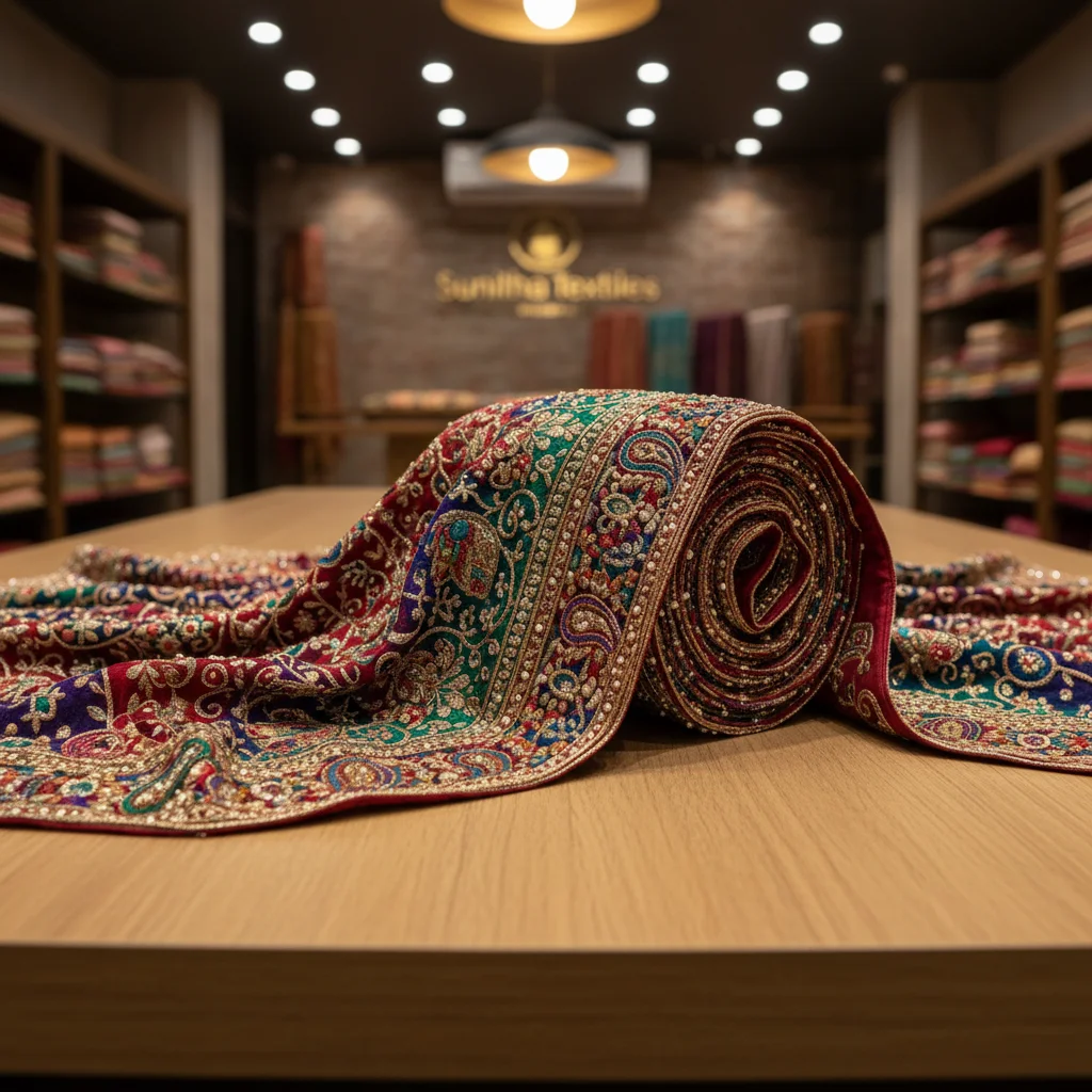 Embroidered Anarkali Fabric