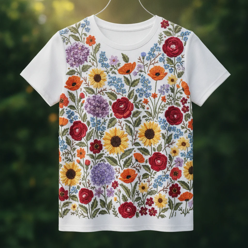 Floral Embroidery T-Shirt