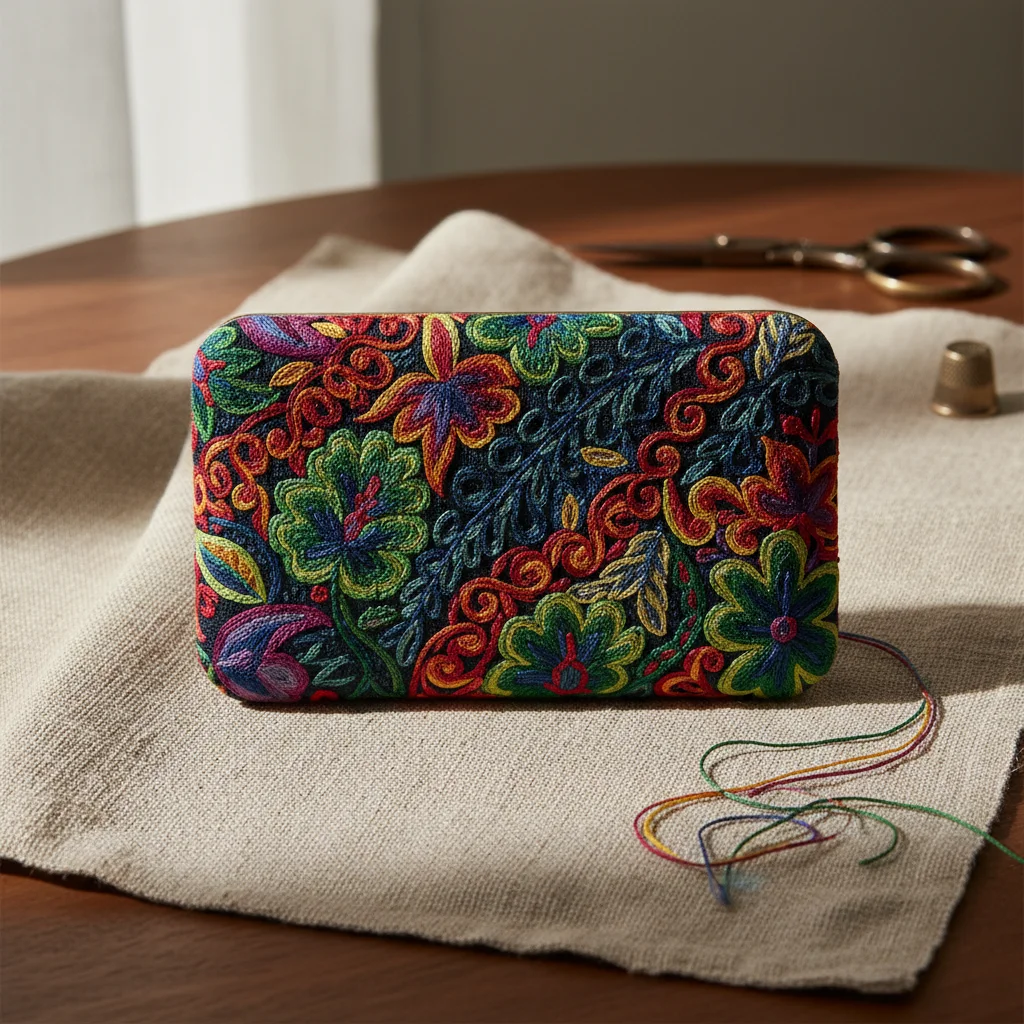 Embroidered Clutch