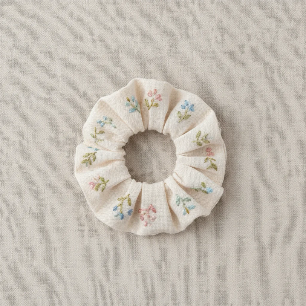 Embroidered Scrunchie