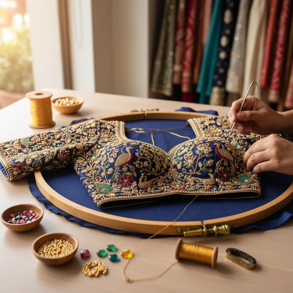 Maggam Work on Blouse