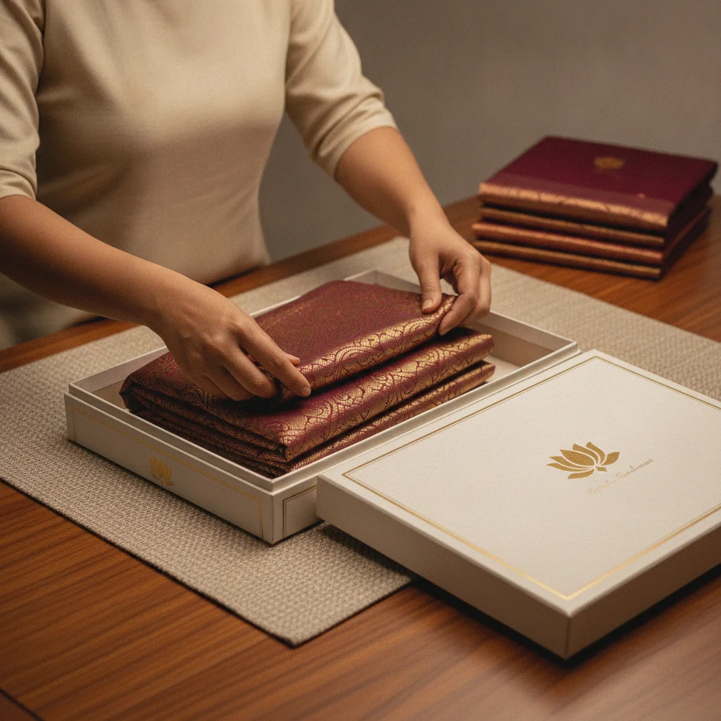 Saree Pre Plating Box Folding