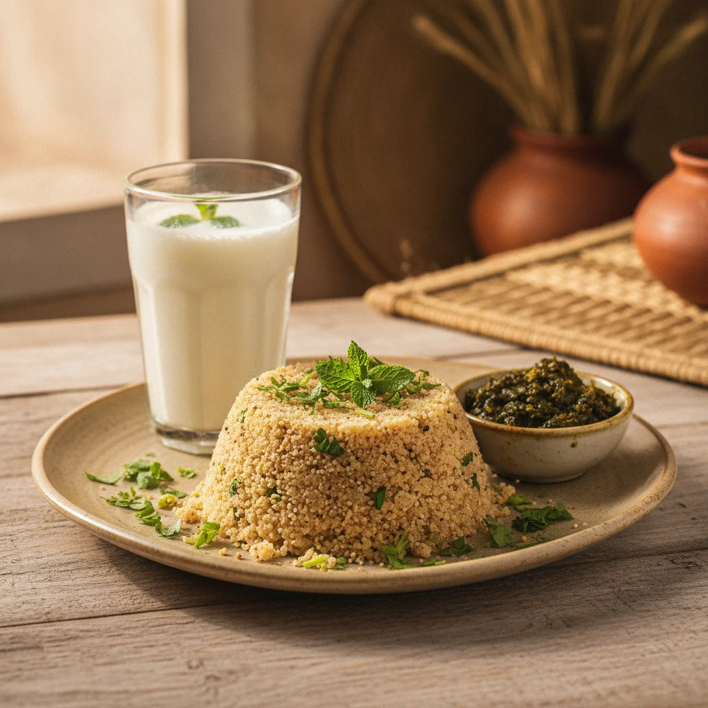 Jonna Saddi Annam with Pure Buttermilk & Moringa Pickle