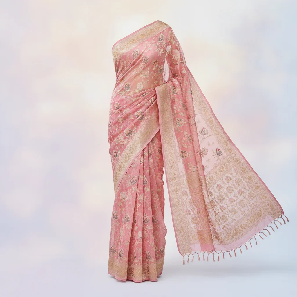 Lightweight Zari Work Chiffon Saree