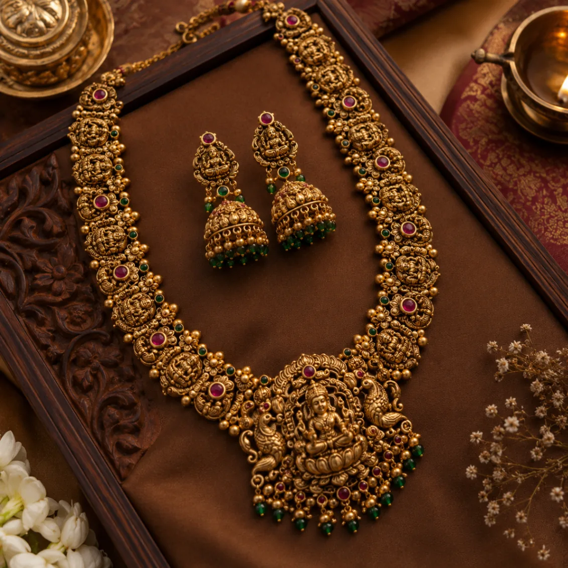 Antique Lakshmi Nakshi Temple Necklace Set