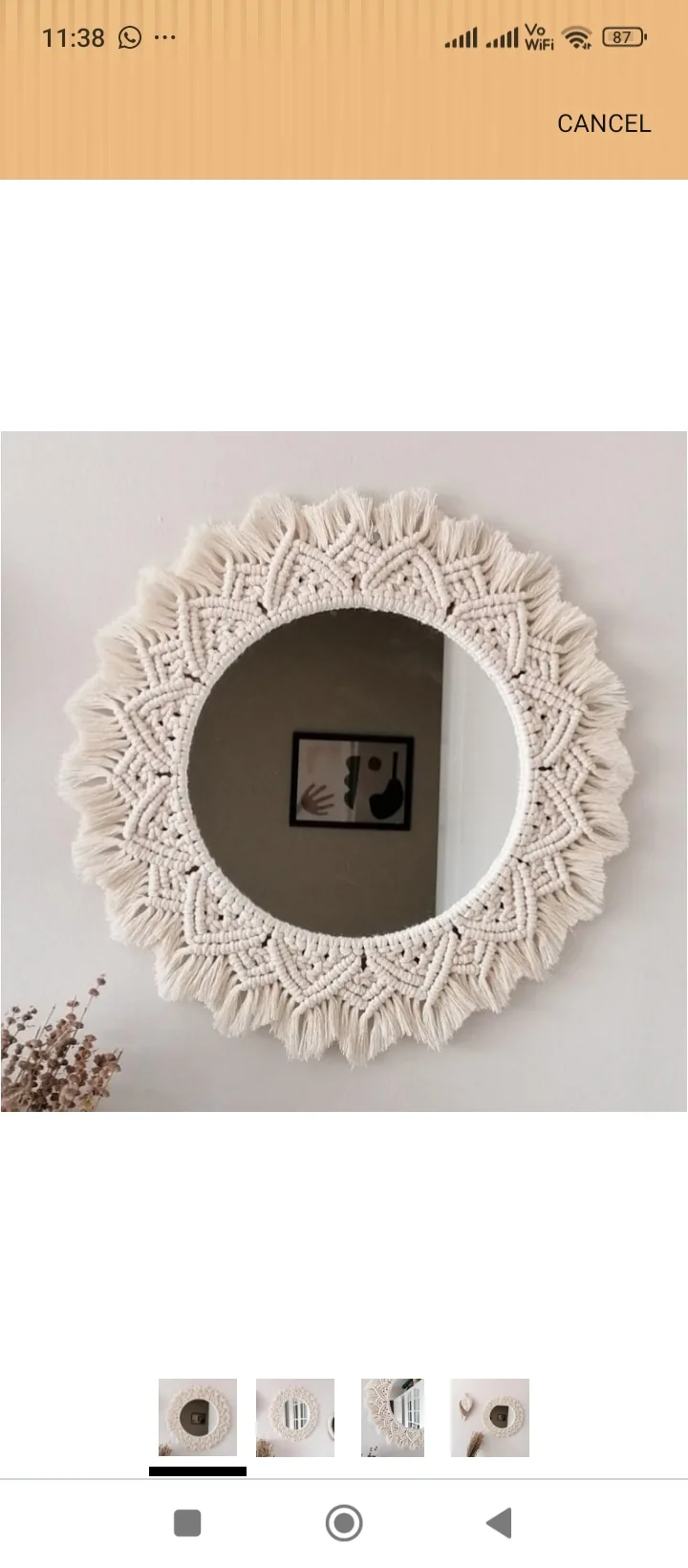 Mirror macrame thread 