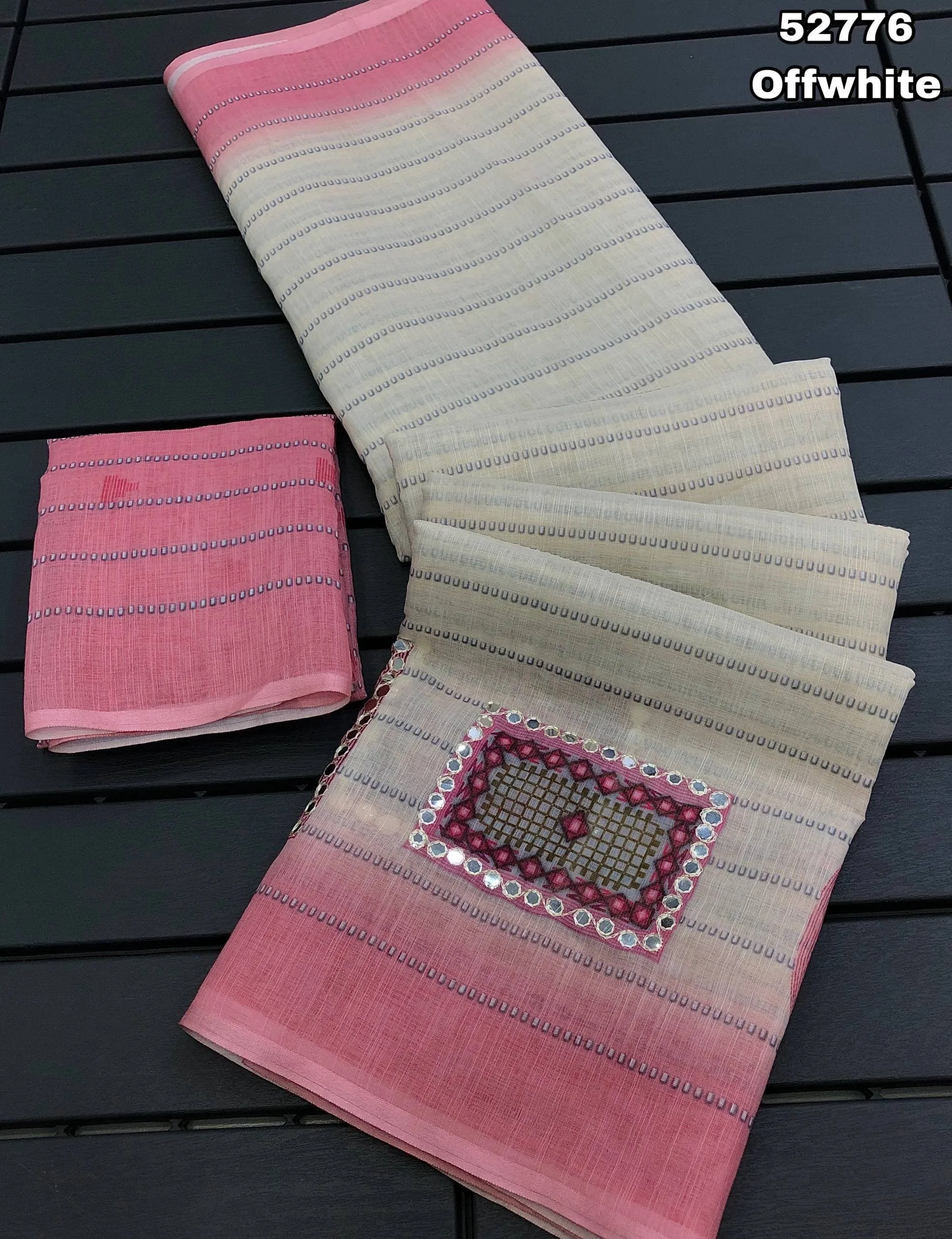 Soft linen saree 