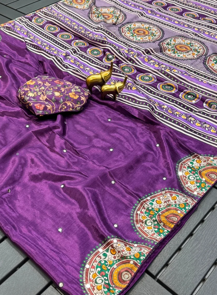 Pure chinon saree