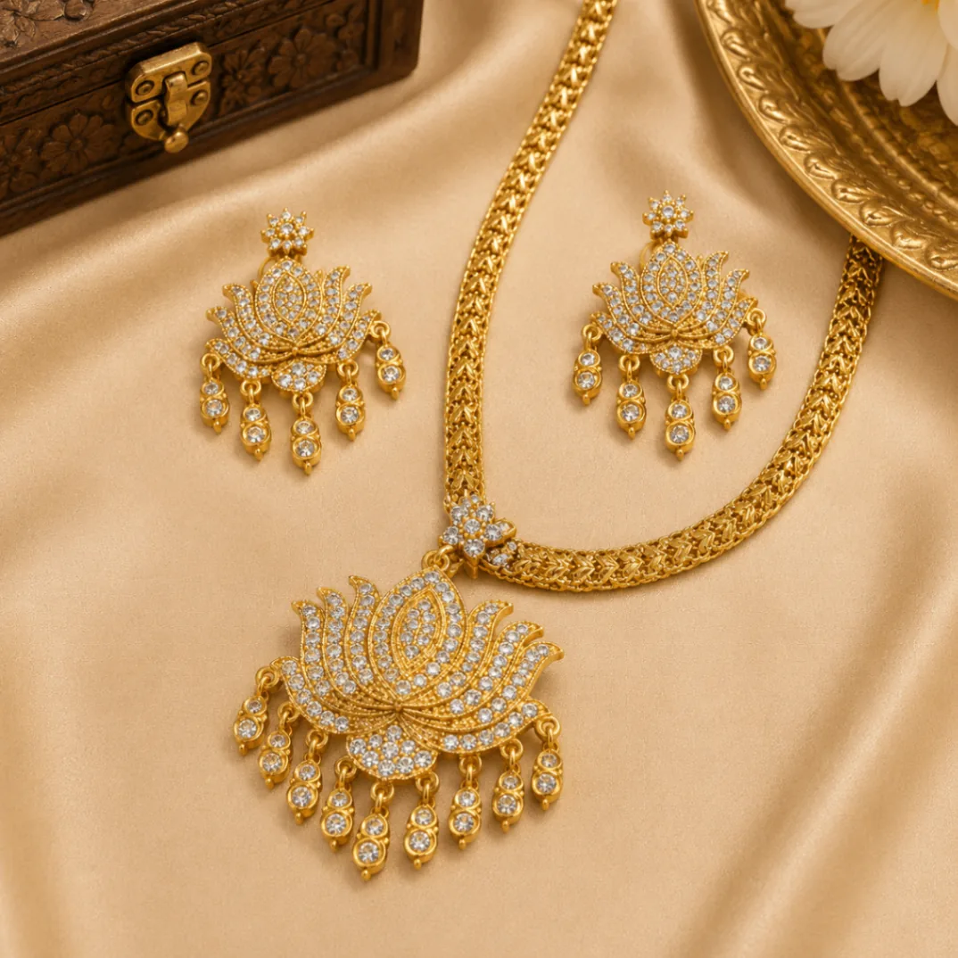 Radiant Lotus Royal Necklace Set
