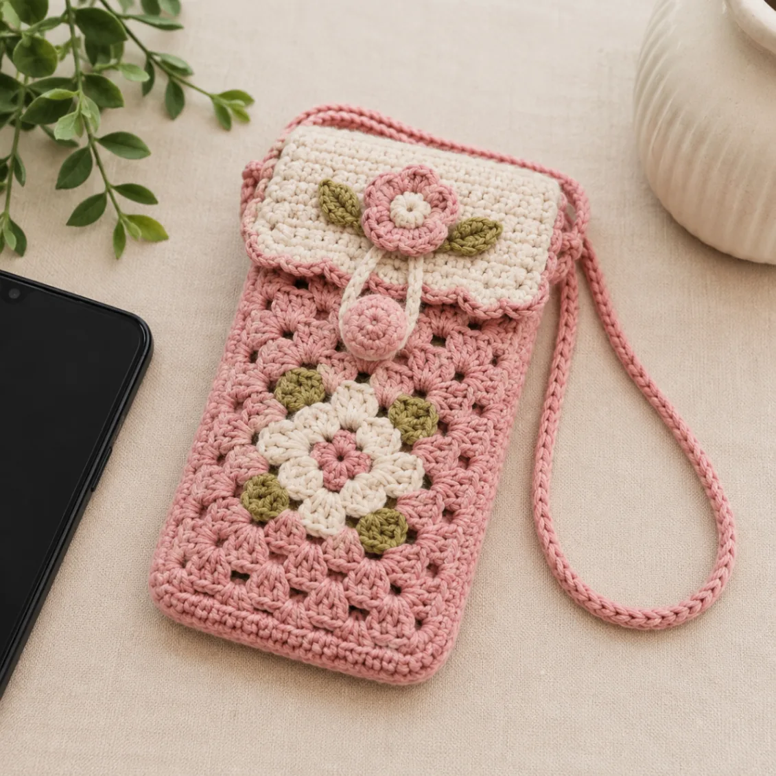 Handmade Crochet Mobile Pouch