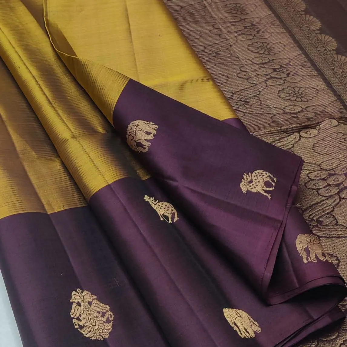 Litchi silk saree