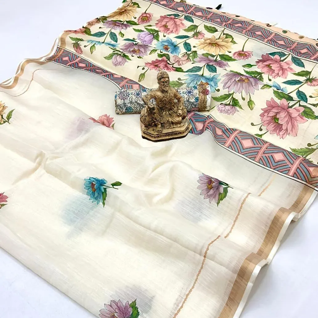 Linen saree