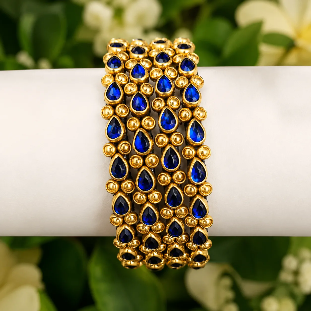 Royal Blue Teardrop Stone Bangles