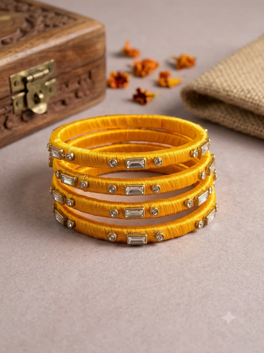 Golden Ruby Kundan Bangle