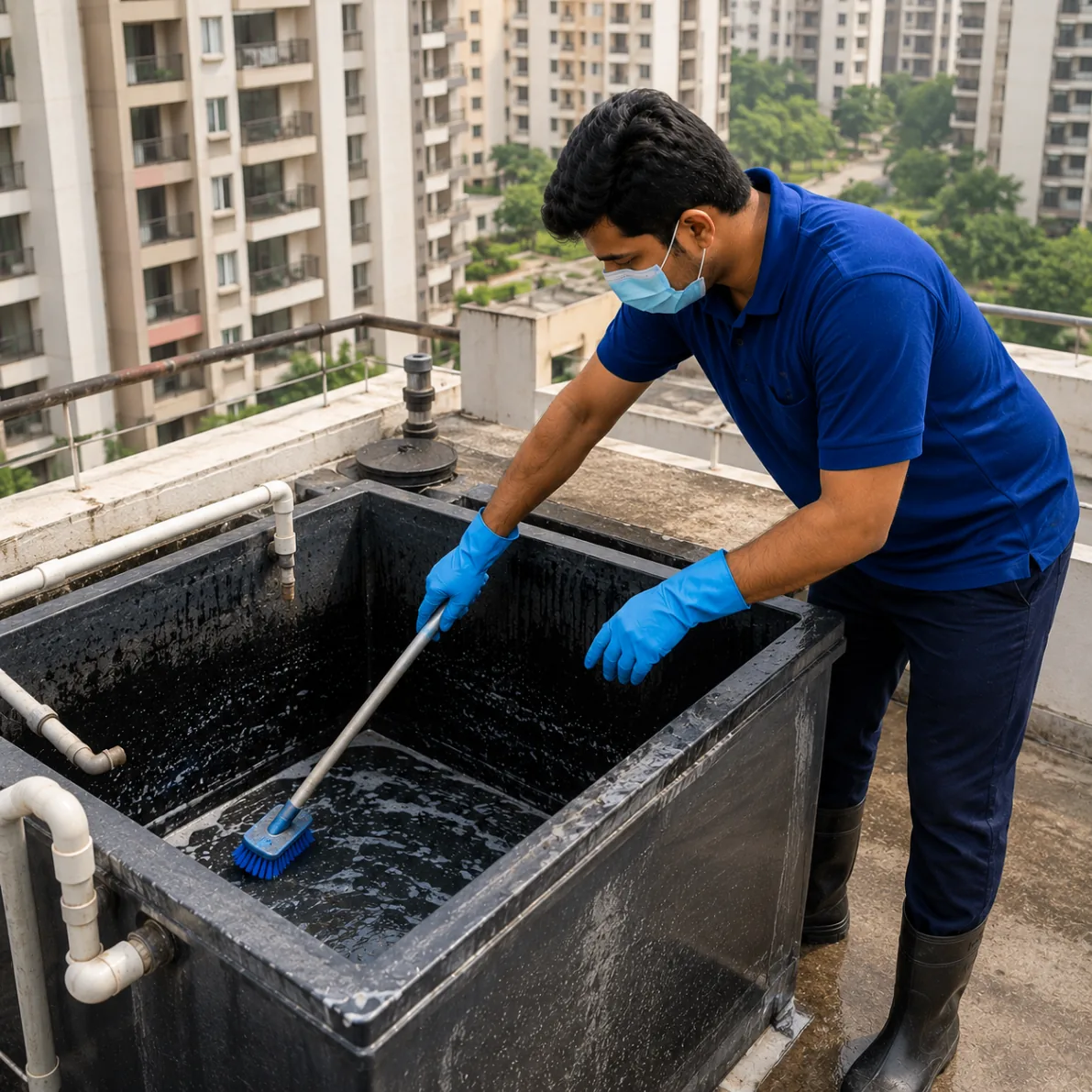 Apartment Water Tank Cleaning