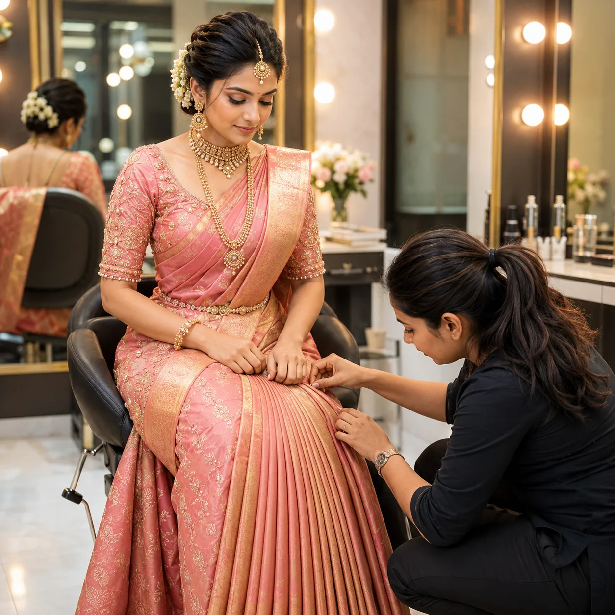 Bridal Saree Pre Pleating