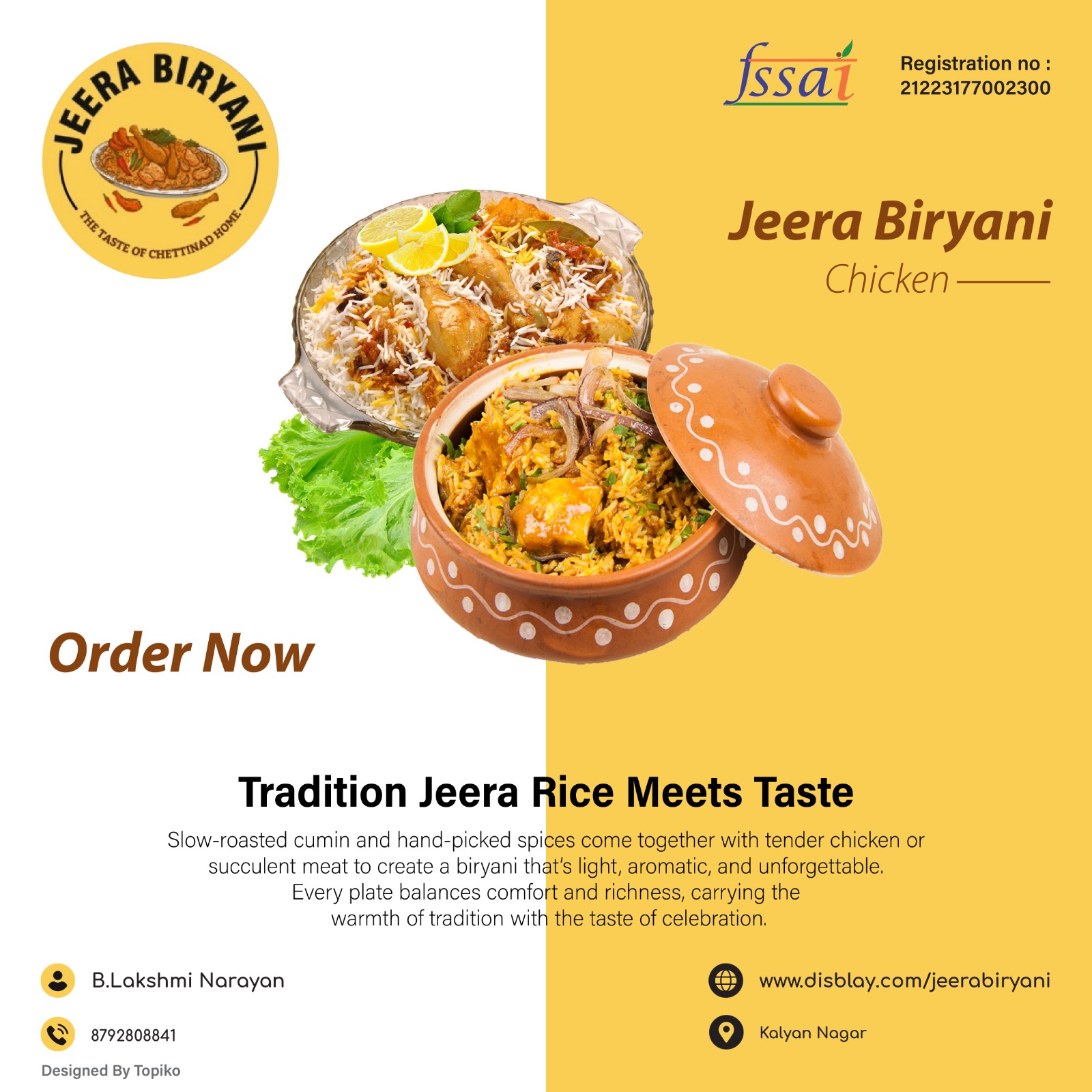 Jeera Chicken Biryani