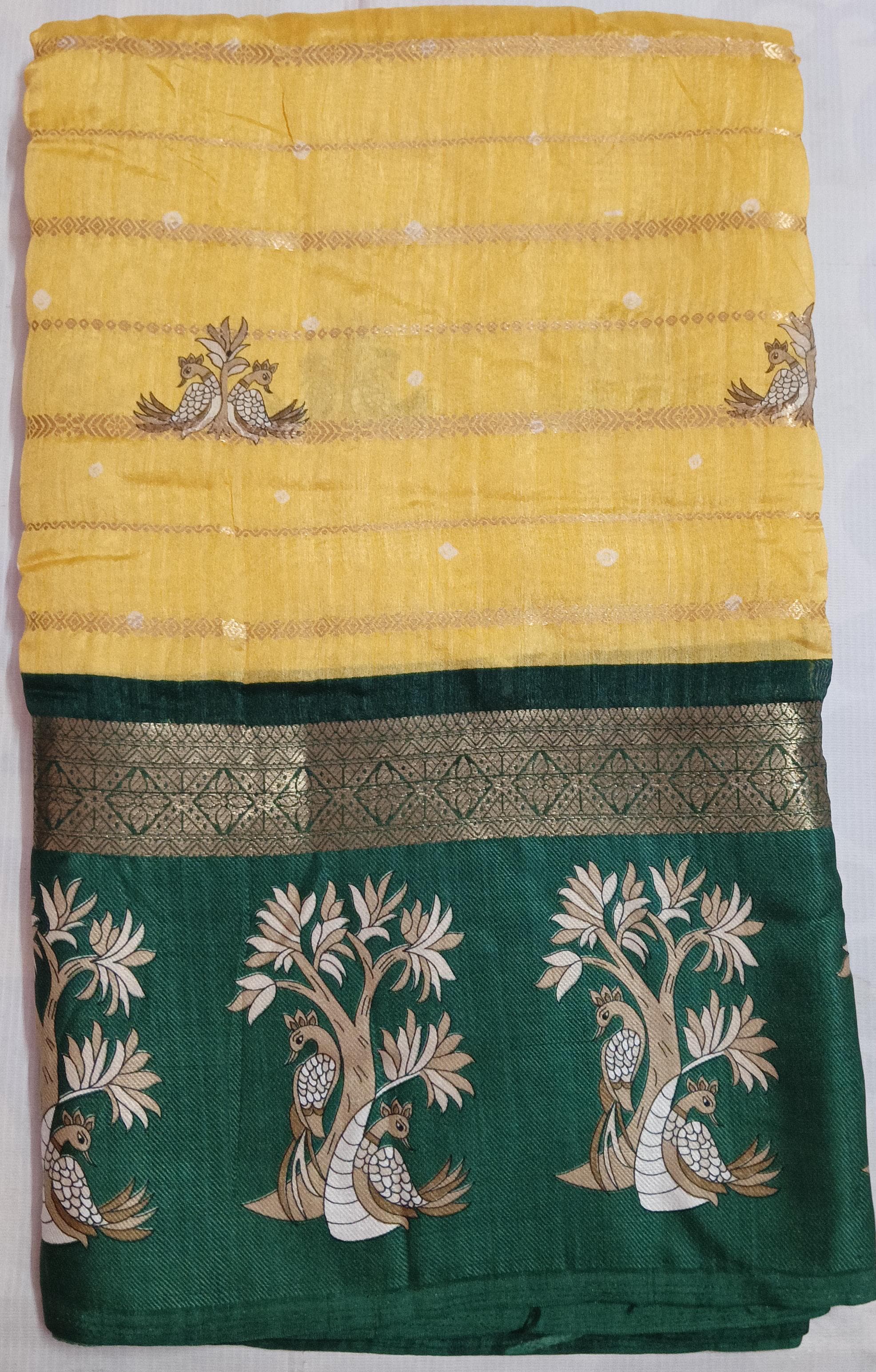 Dola Silk Saree Yellow