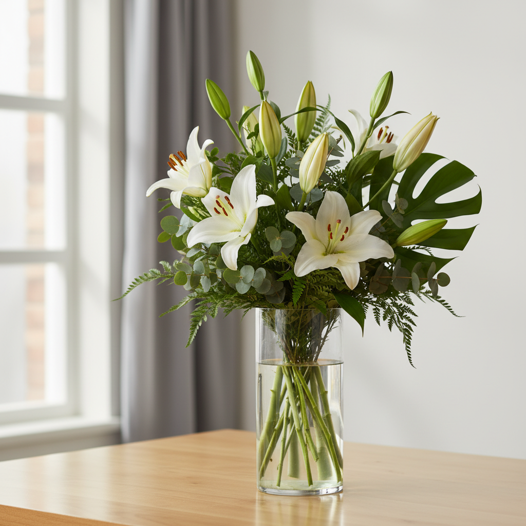 Elegant White Lily Arrangement